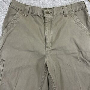 Carhartt 14806 Men's Heavy Work Pants Khaki Relaxed Fit 35x30 Carpenter Dungaree